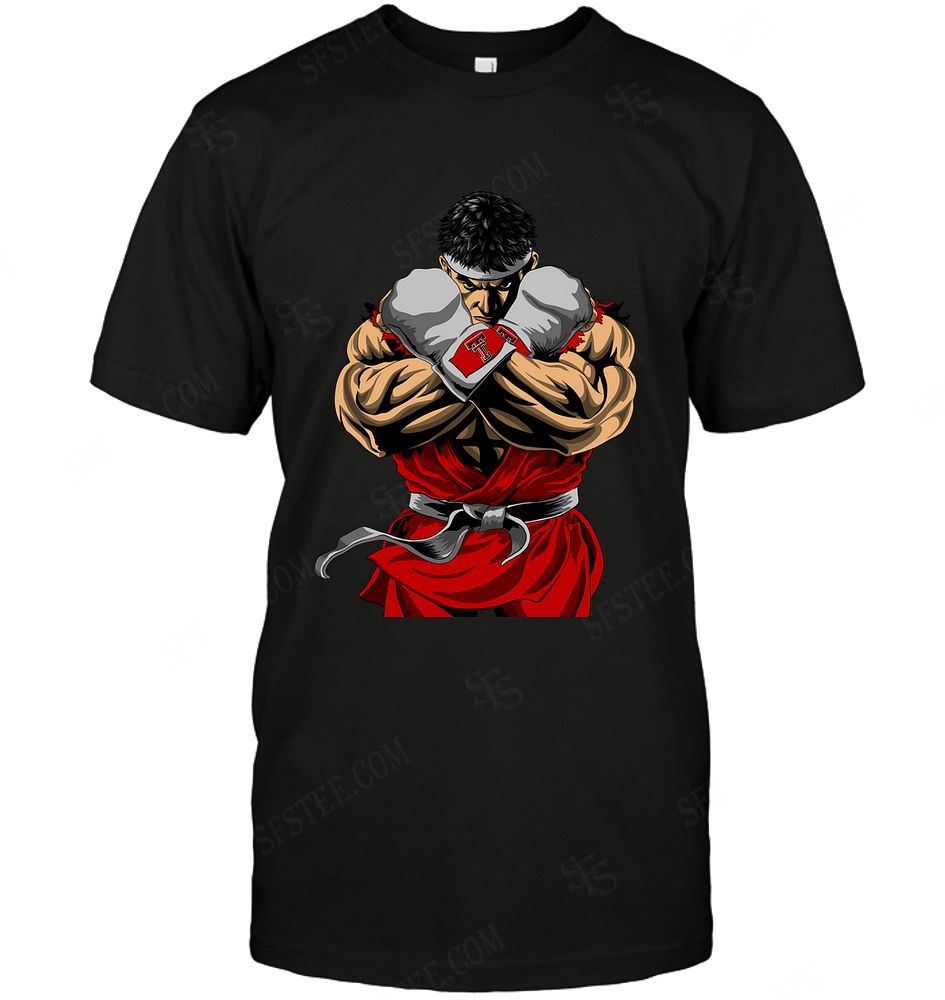 NCAA Texas Tech Red Raiders Ryu Nintendo Street Fighter Shirt Size S-5xl