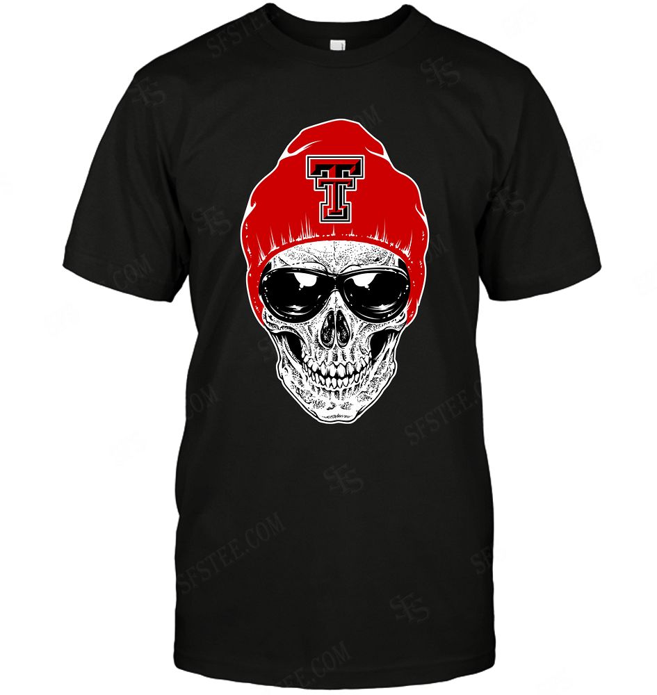 NCAA Texas Tech Red Raiders Skull Rock With Beanie Shirt Size Up To 5xl