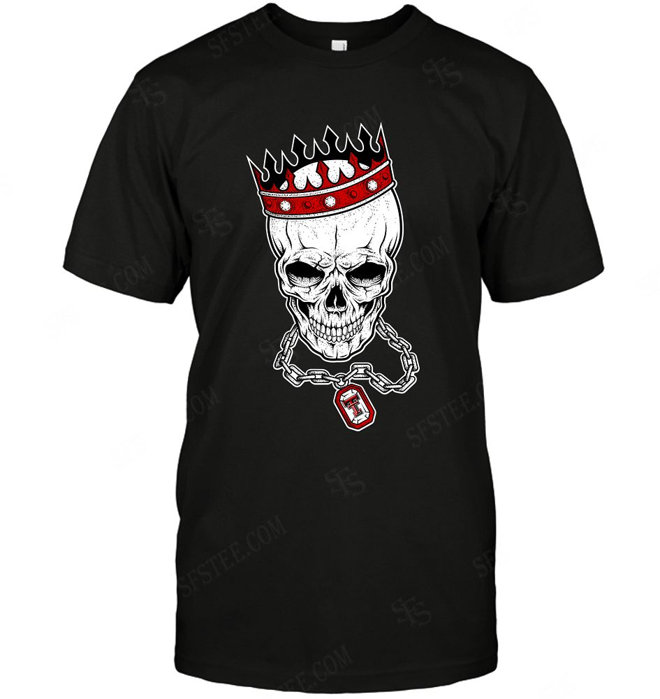 NCAA Texas Tech Red Raiders Skull Rock With Crown Shirt Size Up To 5xl