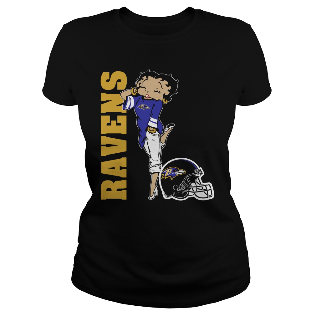 Nfl Baltimore Ravens Betty Boops Tshirt Size Up To 5xl