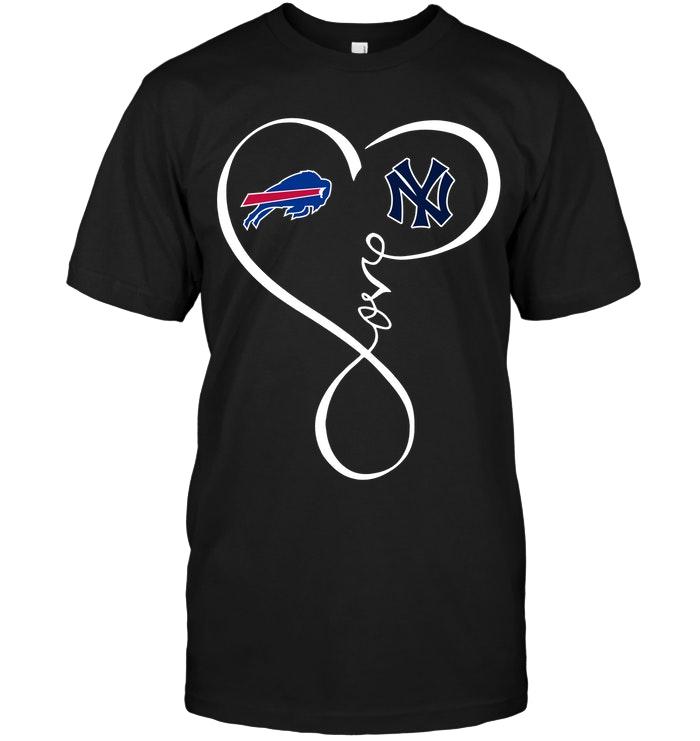 Nfl Buffalo Bills New York Yankees Love Heart Shirt Hoodie Size Up To 5xl