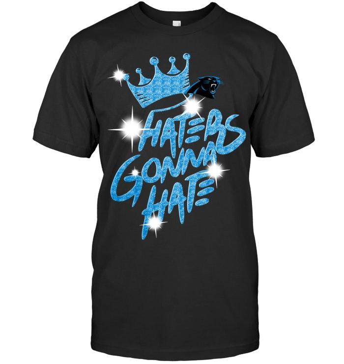 Nfl Carolina Panthers Crown Haters Gonna Hate Glitter Pattern T Shirt Long Sleeve Size Up To 5xl