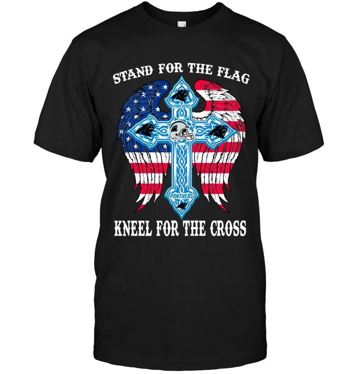 Nfl Carolina Panthers Stand For Flag Kneel For Cross Carolina Panthers Jesus Cross American Flag Wings Shirt Long Sleeve Plus Size Up To 5xl