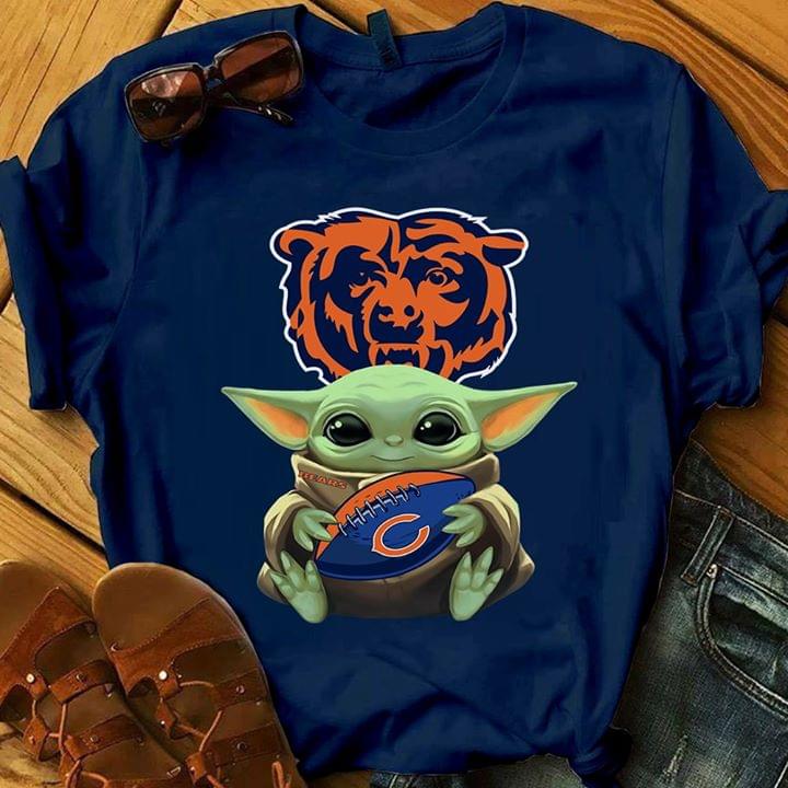 Nfl Chicago Bears Baby Yoda Loves Chicago Bears The Mandalorian Fan Tshirt Hoodie Up To 5xl Shirt Plus Size Up To 5xl