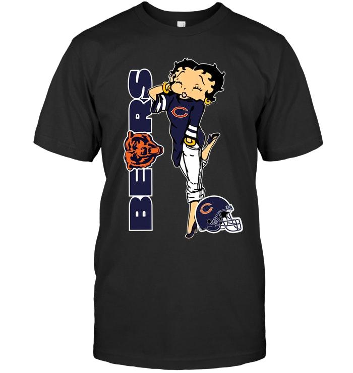 Nfl Chicago Bears Betty Boop Fan Shirt Long Sleeve Plus Size Up To 5xl