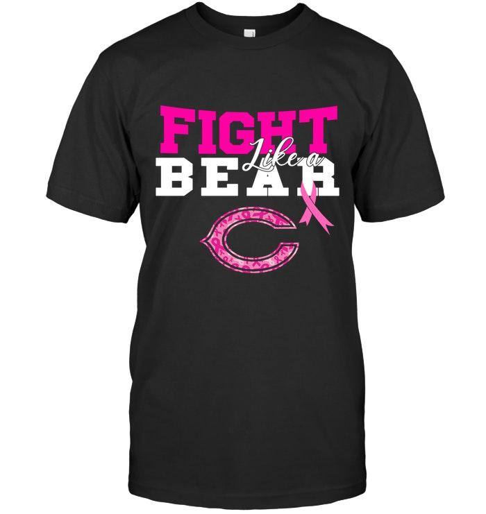Nfl Chicago Bears Fight Like A Bear Chicago Bears Br East Cancer Support Fan Shirt Long Sleeve Size Up To 5xl