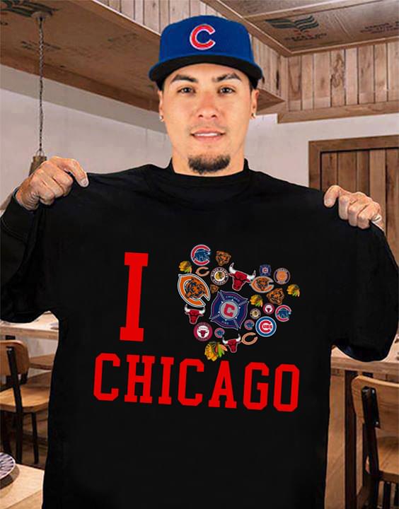 Nfl Chicago Bears I Love Chicago Chicago Blackhawks Chicago Cubs Chicago Bears Chicago Bulls Long Sleeve Size Up To 5xl