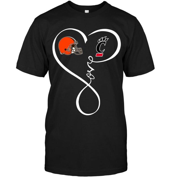 Nfl Cleveland Browns Cincinnati Bearcats Love Heart Shirt Shirt Size Up To 5xl