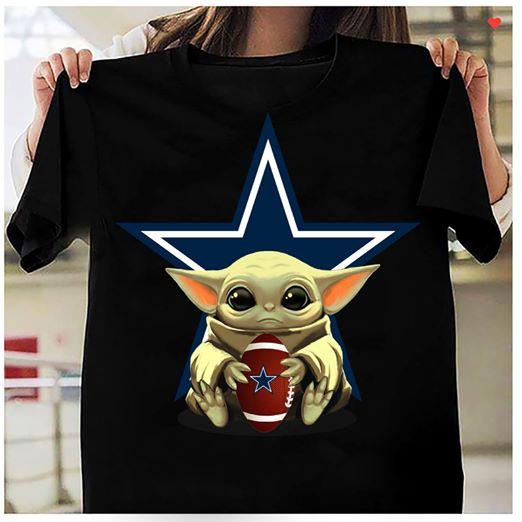 Baby Yoda Loves Dallas Cowboys Star Wars The Mandalorian Fan Tshirt Hoodie Up To 5xl Tshirt Size Up To 5xl