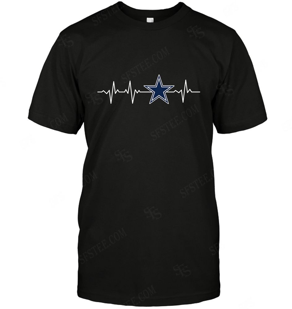 Nfl Dallas Cowboys Heartbeat With Logo Shirt Plus Size Up To 5xl