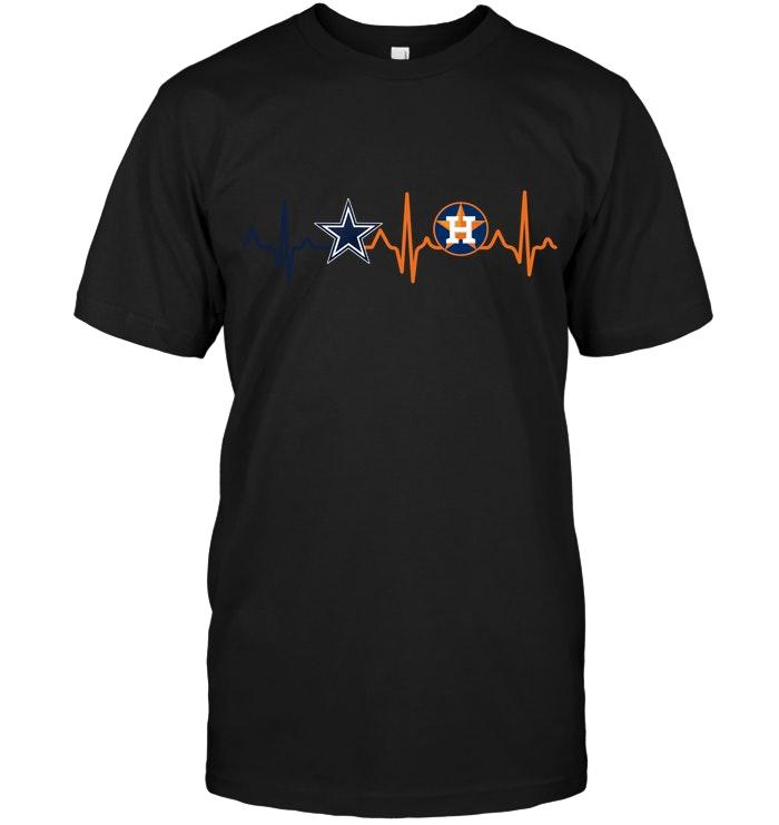 Nfl Dallas Cowboys Houston Astros Heartbeat Shirt Shirt Plus Size Up To 5xl