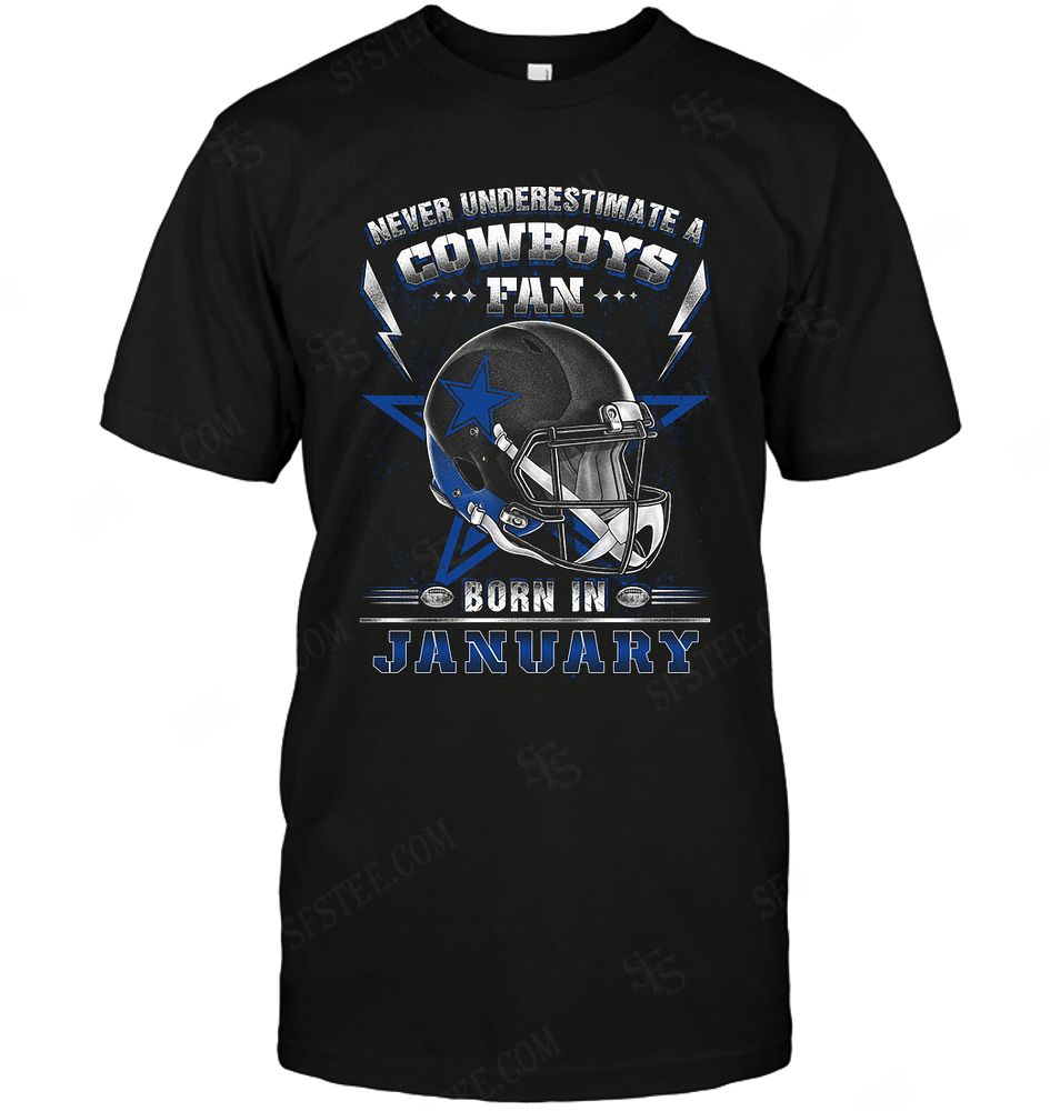 Nfl Dallas Cowboys Never Underestimate Fan Born In January 2 Sweater Size Up To 5xl