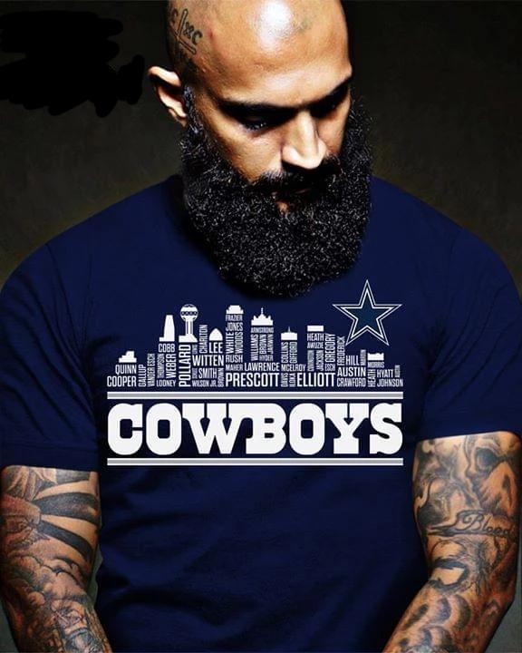 Nfl Dallas Cowboys Team Name Players City Typography T Shirt Hoodie Size Up To 5xl