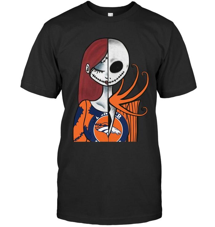 Nfl Denver Broncos Jack Skellington Sally Halloween Fan Simpson Shirt Shirt Plus Size Up To 5xl