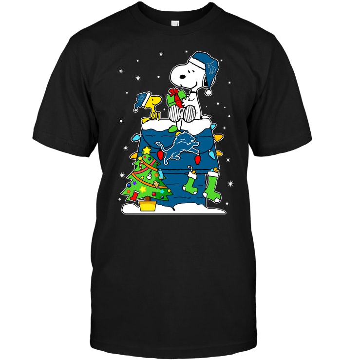 Nfl Detroit Lions Snoopy Woodstock Christmas Tshirt Size Up To 5xl
