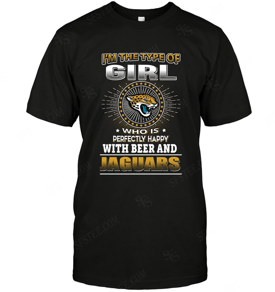 Nfl Jacksonville Jaguars Girl Loves Beer Long Sleeve Plus Size Up To 5xl