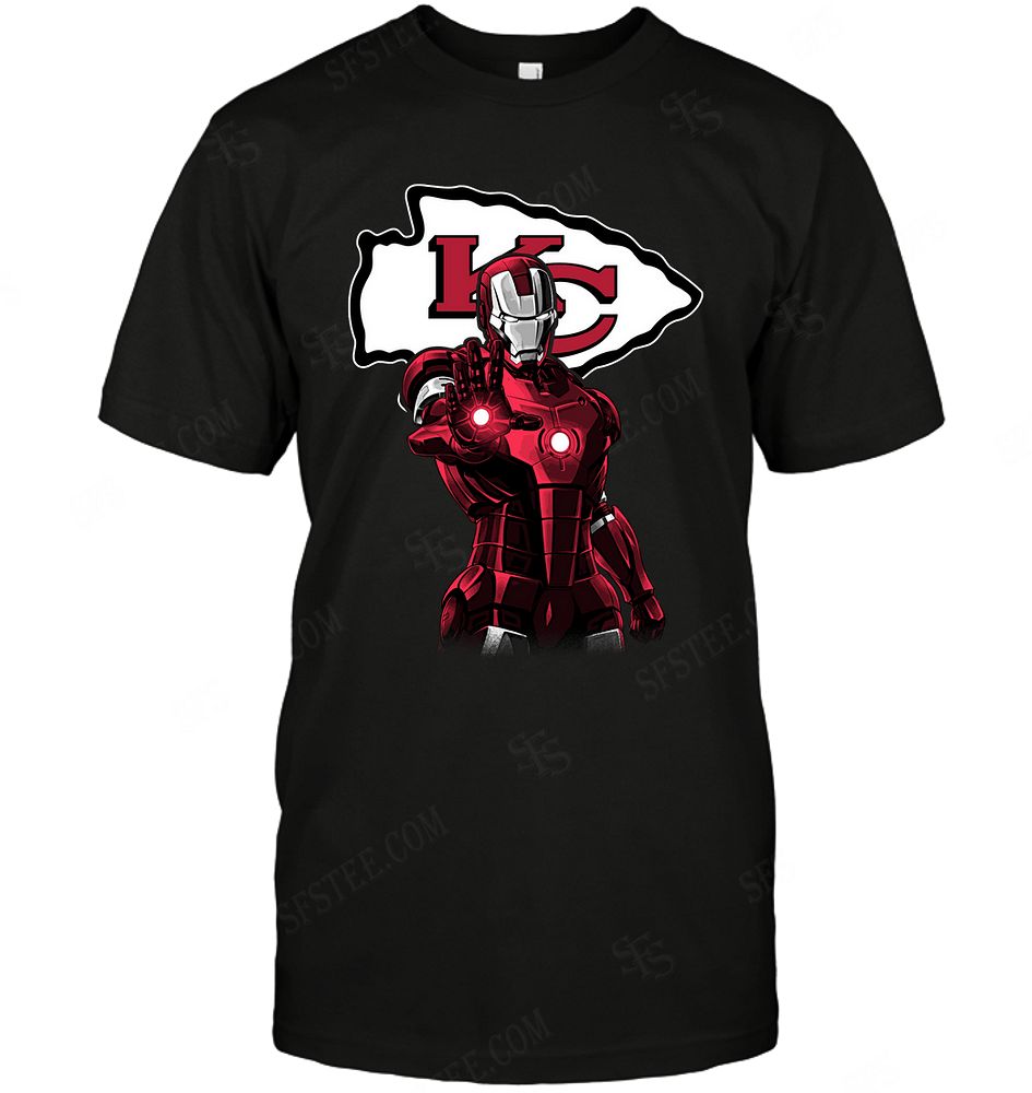 Nfl Kansas City Chiefs Ironman Dc Marvel Jersey Superhero Avenger Tshirt Size Up To 5xl