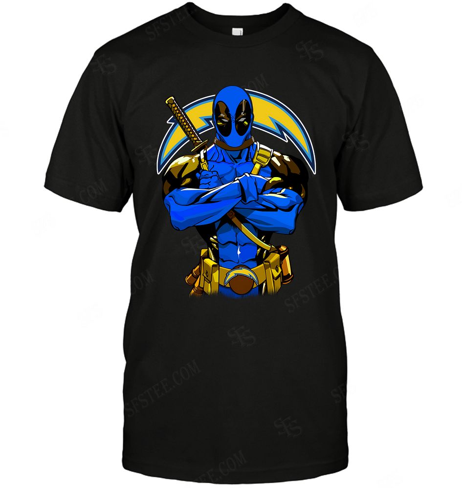 NFL Los Angeles Chargers Deadpool Dc Marvel Jersey Superhero Avenger Shirt Size Up To 5xl