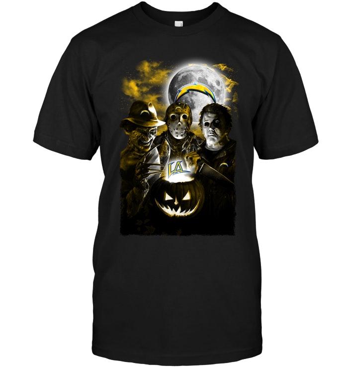 Nfl Los Angeles Chargers Halloween Freddy Krueger Jason Michael Myers Fan Shirt Sweater Plus Size Up To 5xl