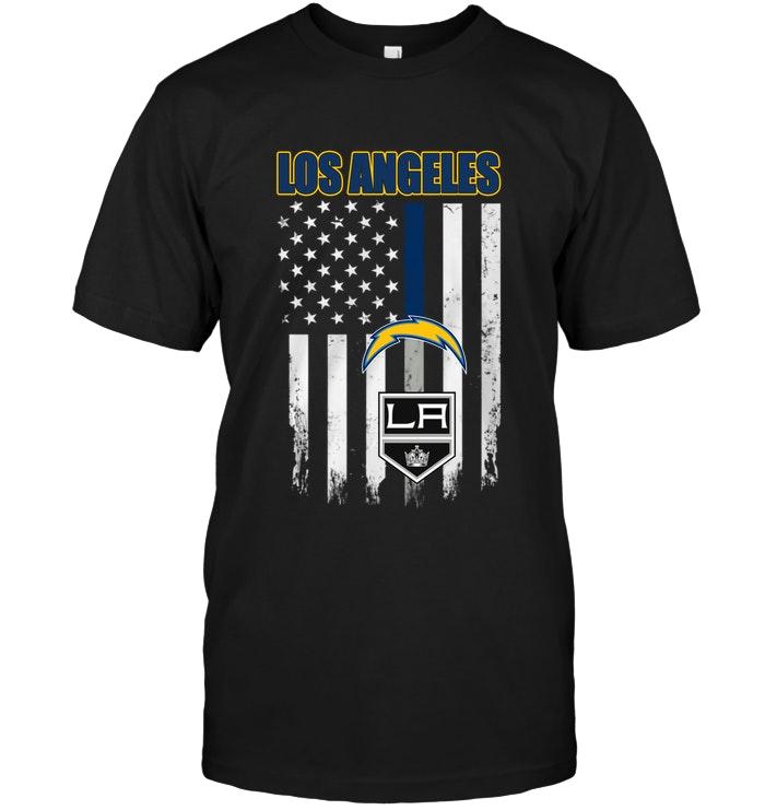NFL Los Angeles Chargers Los Angeles Los Angeles Chargers Los Angeles Kings American Flag Shirt Tank Top Shirt Gift For Fan