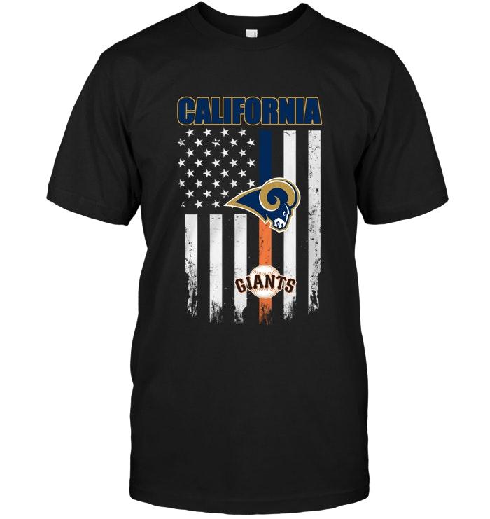 NFL Los Angeles Rams California Los Angeles Rams San Francisco Giants American Flag Shirt Tank Top Shirt Gift For Fan