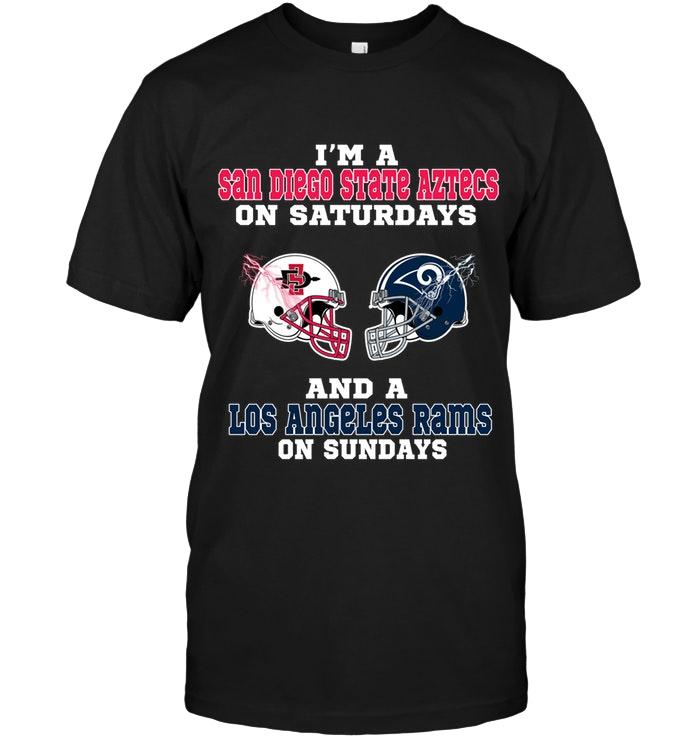 NFL Los Angeles Rams Im San Diego State Aztecs On Saturdays And Los Angeles Rams On Sundays Shirt Long Sleeve Shirt Tshirt For Fan