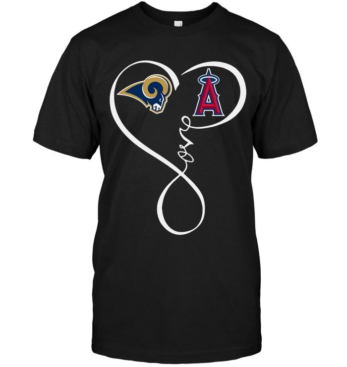 NFL Los Angeles Rams Los Angeles Angels Love Heart Shirt Tshirt For Fan