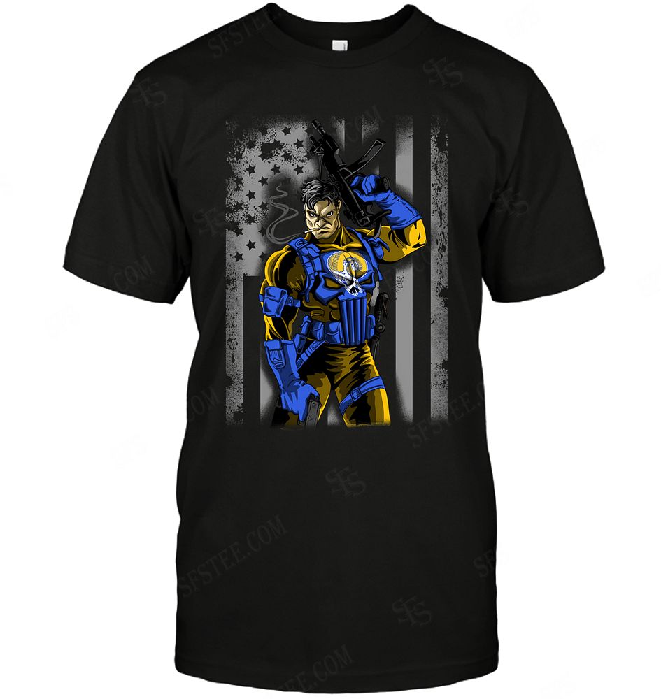 NFL Los Angeles Rams Punisher Flag Dc Marvel Jersey Superhero Avenger Sweater Shirt Tshirt For Fan