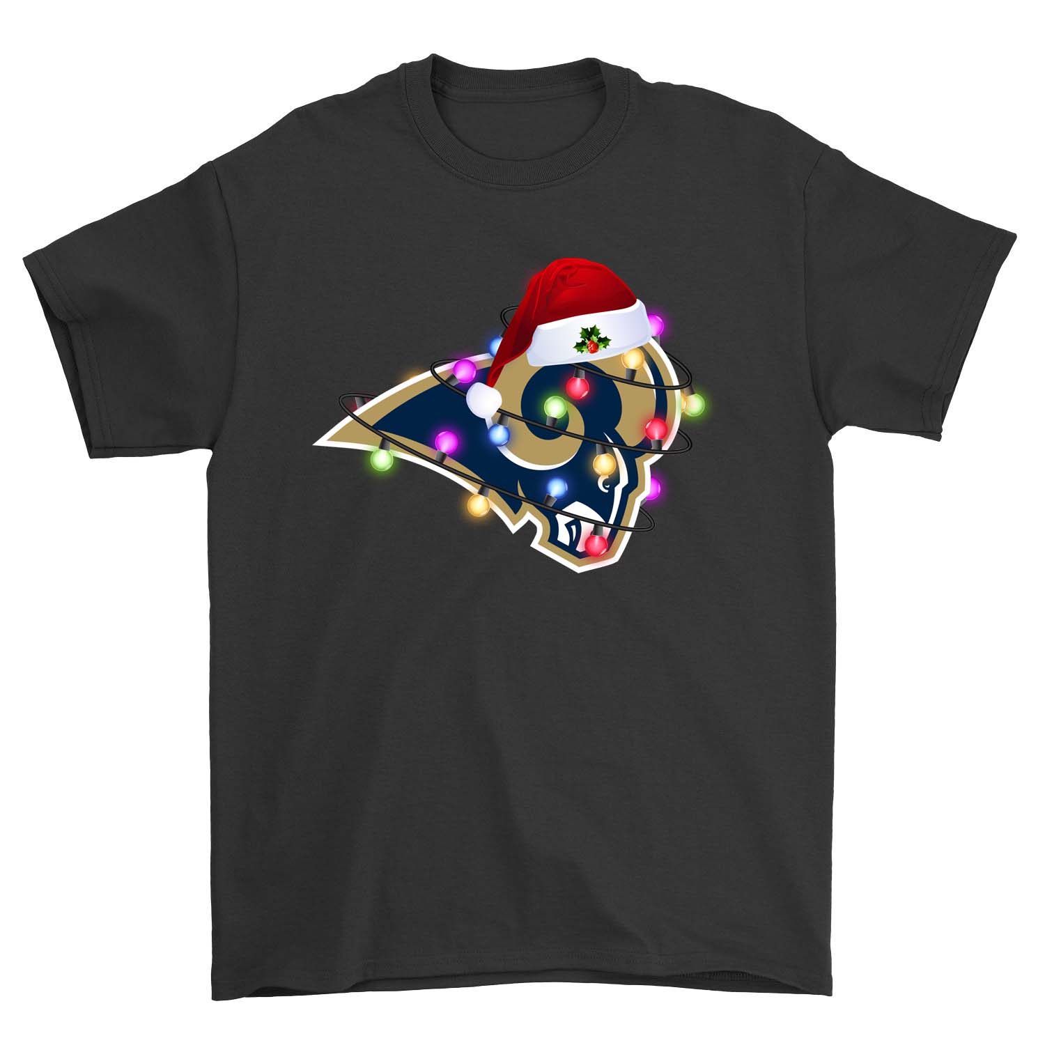 NFL Los Angeles Rams Santas Hat Merry Christmas Los Angeles Rams Shirt Tshirt For Fan