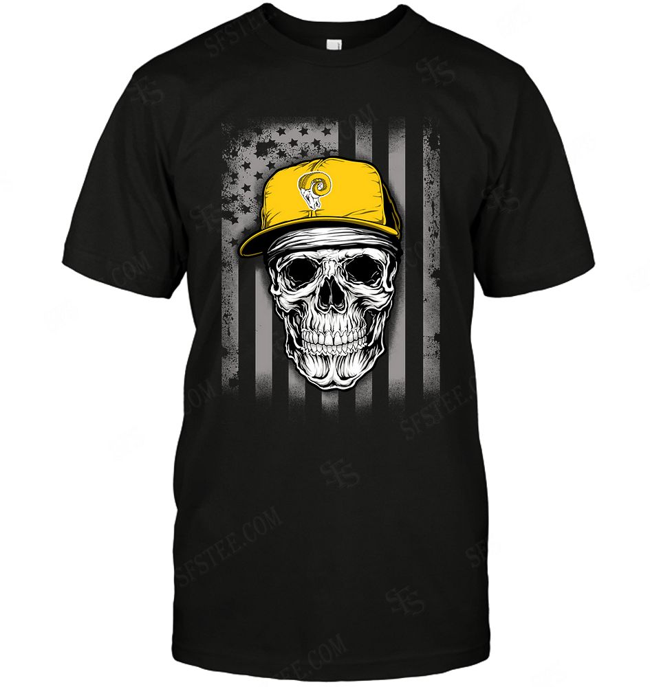 NFL Los Angeles Rams Skull Rock With Hat Shirt Gift For Fan