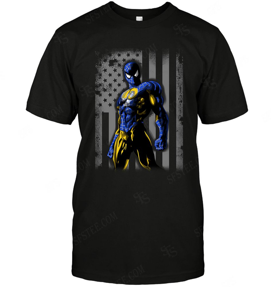 NFL Los Angeles Rams Spiderman Flag Dc Marvel Jersey Superhero Avenger Sweater Shirt Gift For Fan