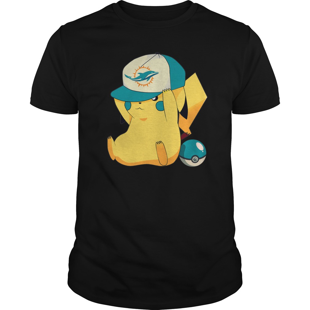NFL Miami Dolphins Pikachu Pokemon Shirt Size S-5xl