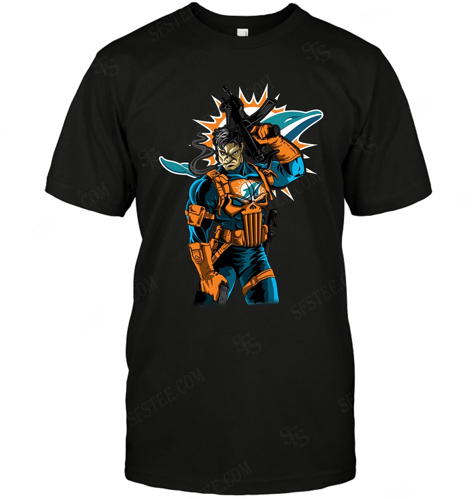 NFL Miami Dolphins Punisher Dc Marvel Jersey Superhero Avenger Shirt Tshirt For Fan
