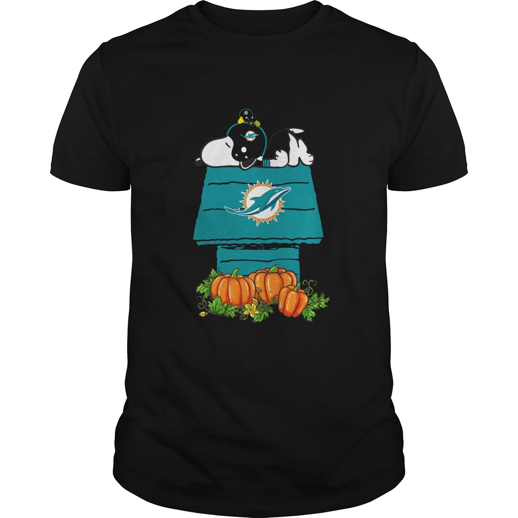 NFL Miami Dolphins Snoopy Pumpkin House NFL Shirt Gift For Fan