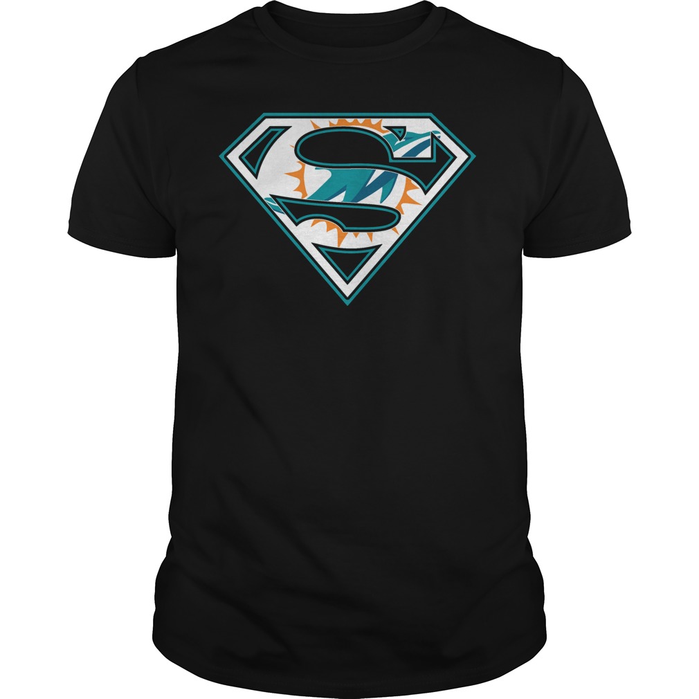NFL Miami Dolphins Superman Logo Hoodie Shirt Size S-5xl