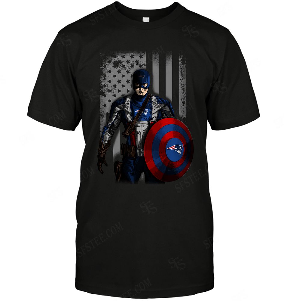 NFL New England Patriots Captain Flag Dc Marvel Jersey Superhero Avenger Shirt Gift For Fan