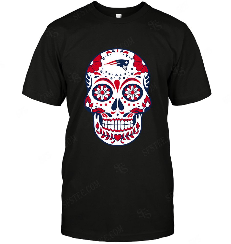 NFL New England Patriots Skull Rock With Flower Shirt Size S-5xl