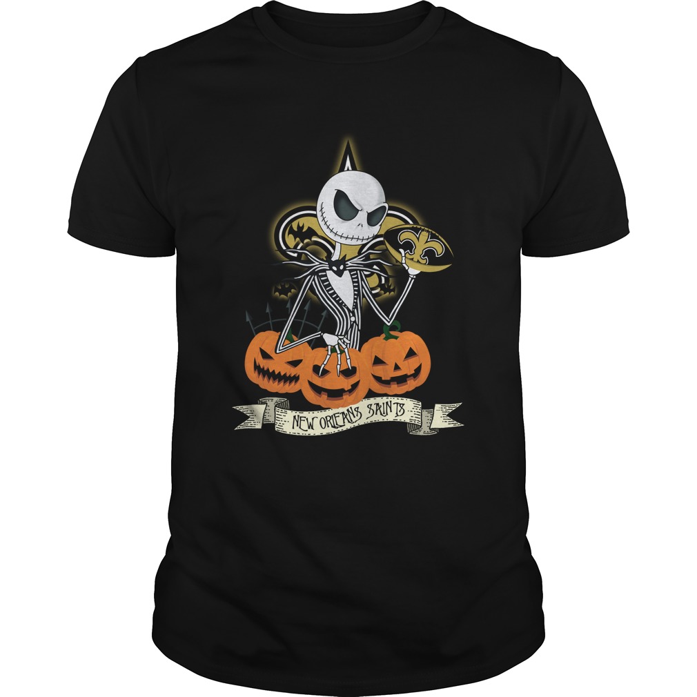 NFL New Orleans Saints NFL Halloween New Orleans Saints Jack Skellington Shirt Gift For Fan