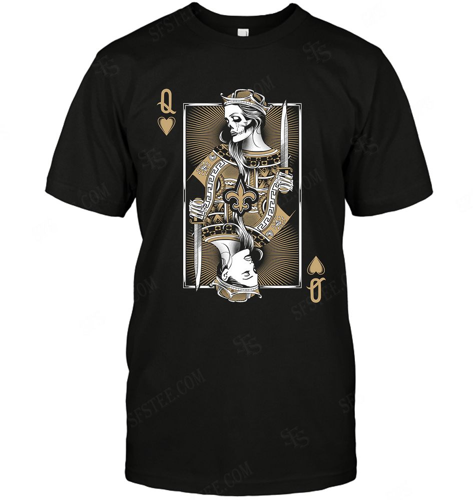 NFL New Orleans Saints Queen Card Poker Tank Top Shirt Size Up To 5xl