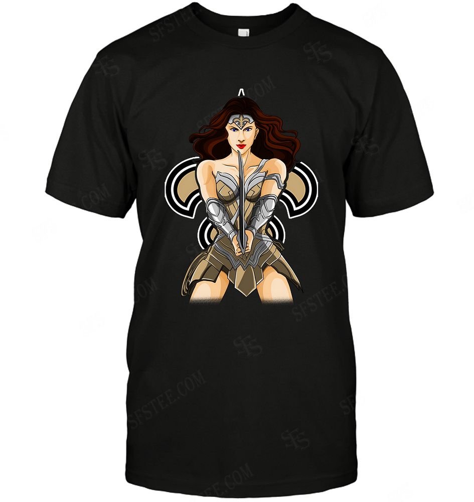 NFL New Orleans Saints Wonderwoman Dc Marvel Jersey Superhero Avenger Long Sleeve Shirt Tshirt For Fan