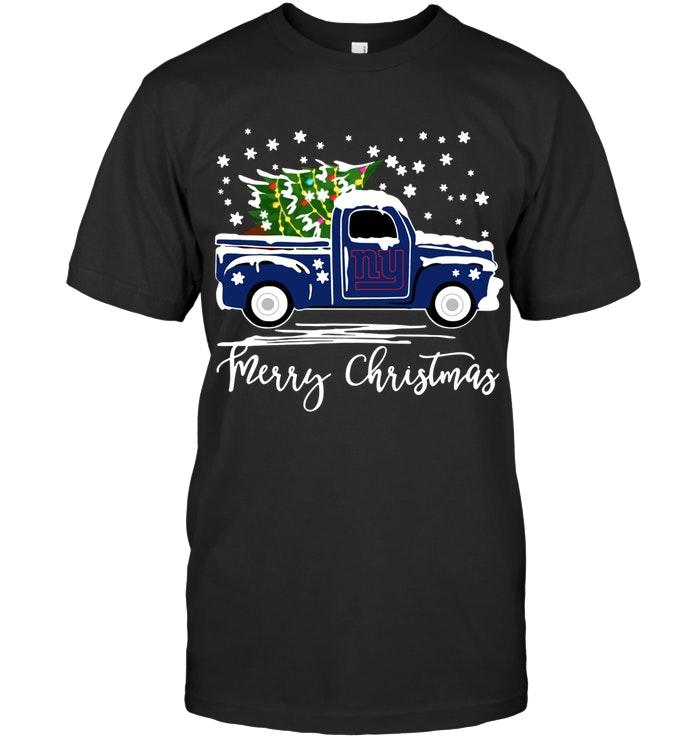 Nfl New York Giants Merry Christmas Christmas Tree Truck Shirt Full Size Up To 5xl