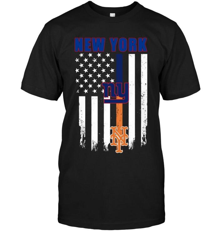 Nfl New York Giants New York New York Giants New York Mets American Flag Shirt Long Sleeve Shirt