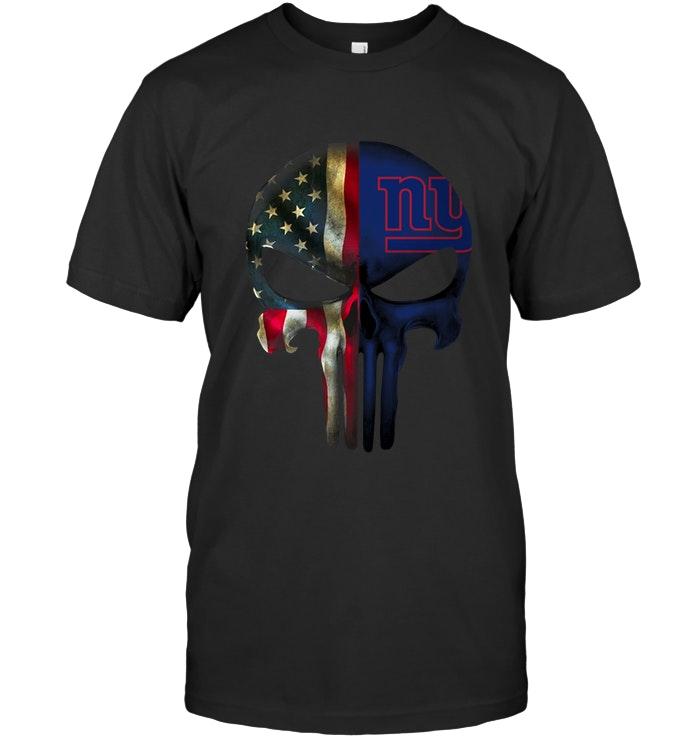 Nfl New York Giants Skull American Flag Shirt Black Sweater Shirt Size Up To 5xl