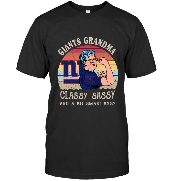 Nfl New York Giants Strong Grandma Classy Sassy And A Bit Smart Asy Retro Art Shirt Plus Size Up To 5xl