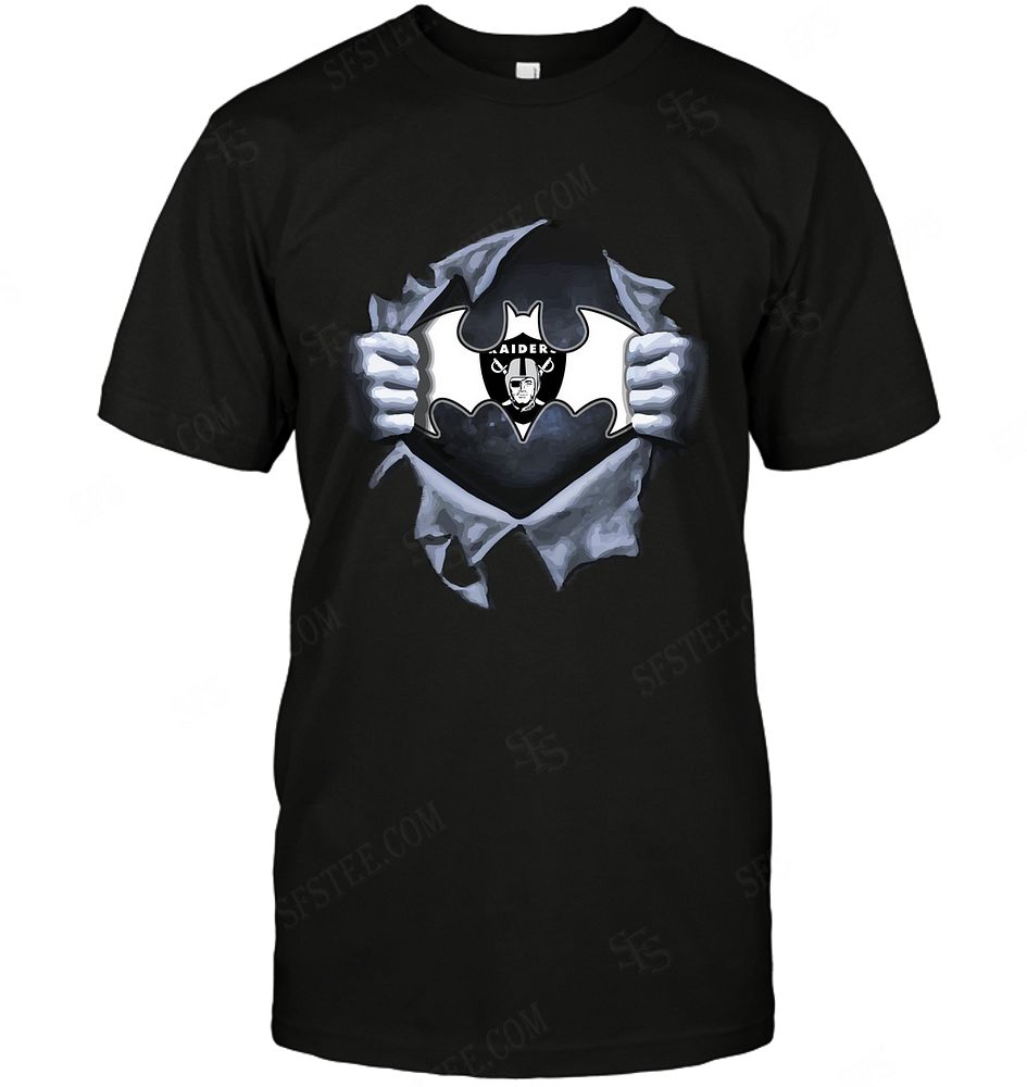 NFL Oakland Las Vergas Raiders Batman Logo Dc Marvel Jersey Superhero Avenger Long Sleeve Shirt Tshirt For Fan