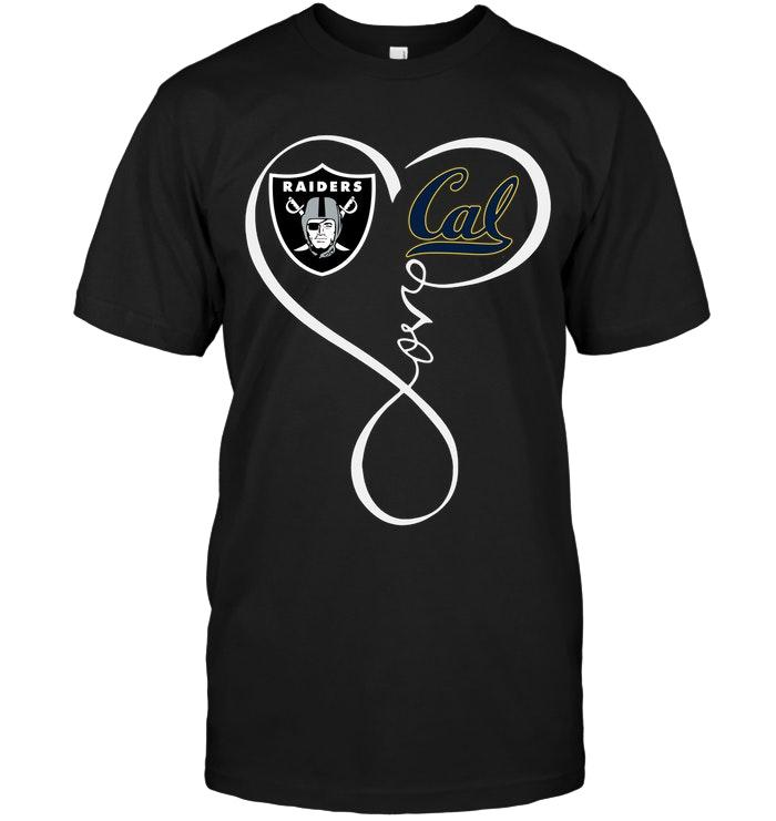 NFL Oakland Las Vergas Raiders California Golden Bears Love Heart Shirt Long Sleeve Shirt Size S-5xl