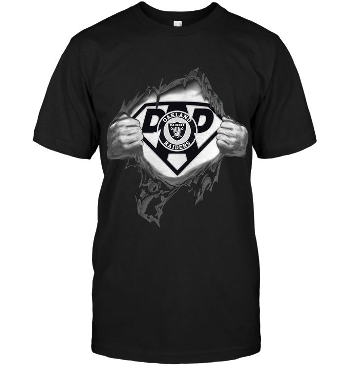 NFL Oakland Las Vergas Raiders Dad Superman Shirt Black Long Sleeve Shirt Size Up To 5xl