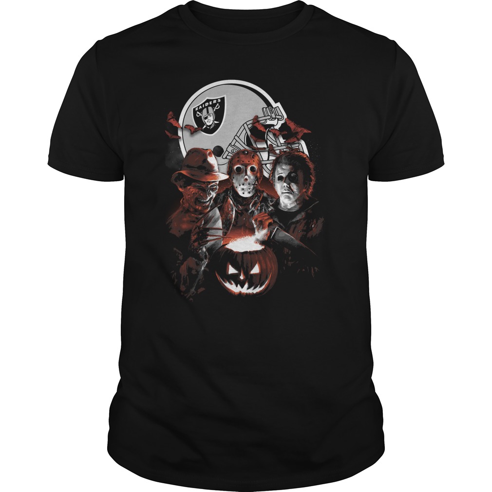 NFL Oakland Las Vergas Raiders Halloween Scream Team Hoodie Shirt Size S-5xl