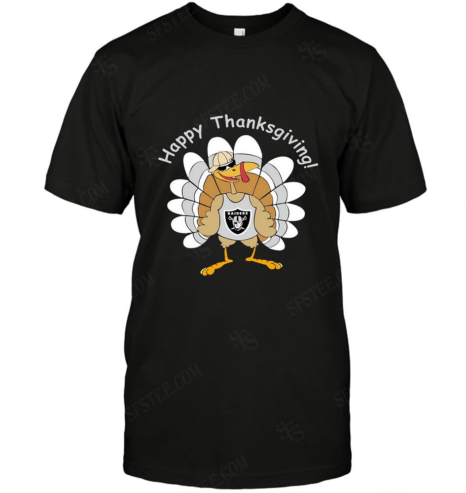 NFL Oakland Las Vergas Raiders Happy Thanksgiving Hoodie Shirt Tshirt For Fan