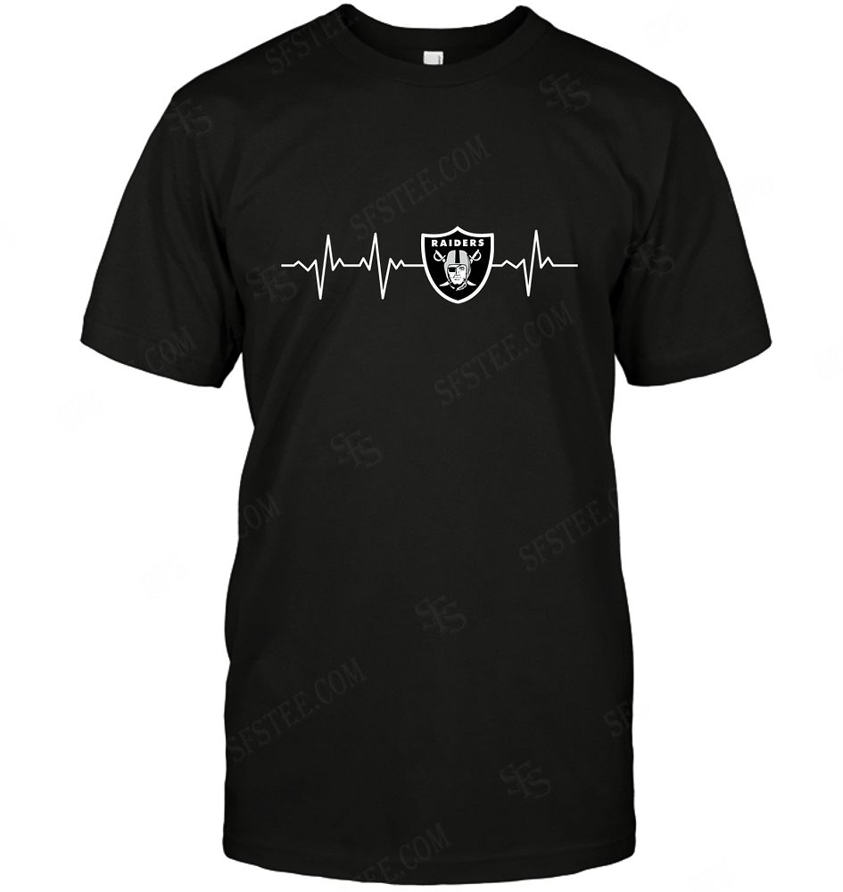 NFL Oakland Las Vergas Raiders Heartbeat With Logo Tank Top Shirt Tshirt For Fan